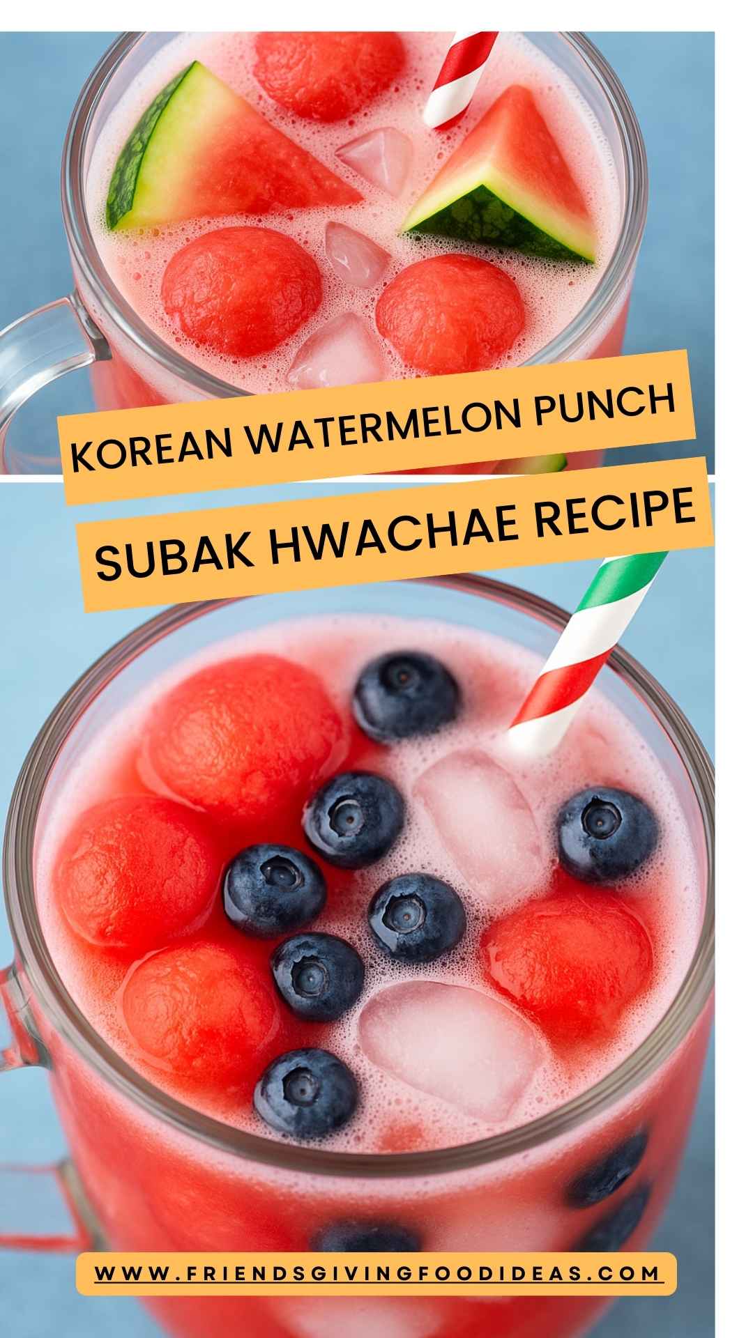 Korean Watermelon Punch Subak Hwachae Recipe