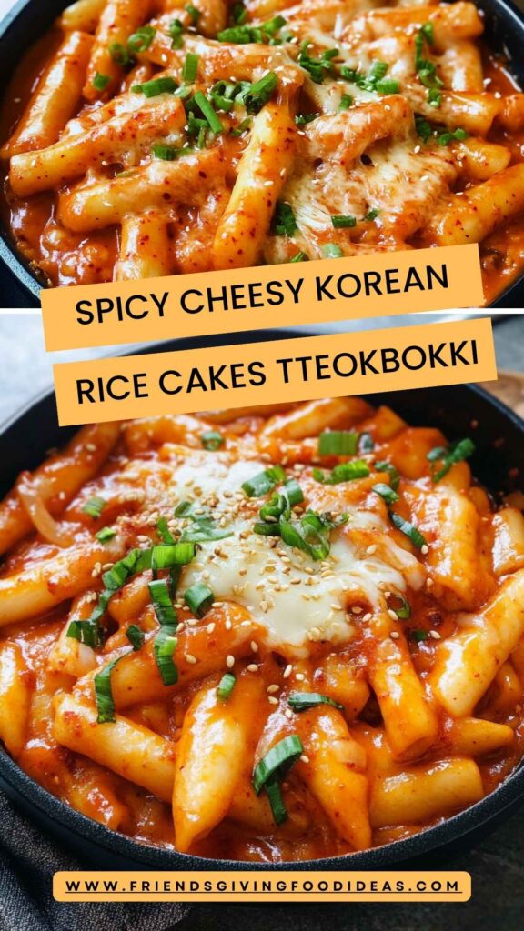 Spicy Cheesy Korean Rice Cakes Tteokbokki