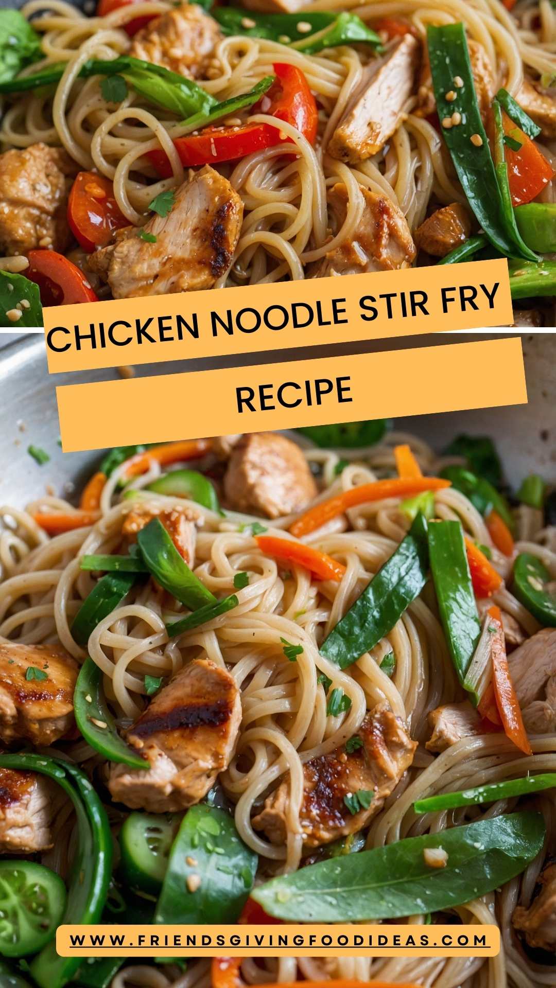 Chicken Noodle Stir Fry Recipe-Friendsgiving Food Ideas