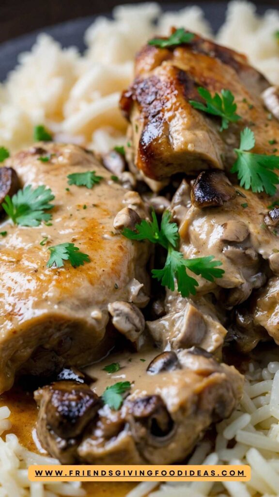 One Pot Creamy Mushroom Chicken Thigh