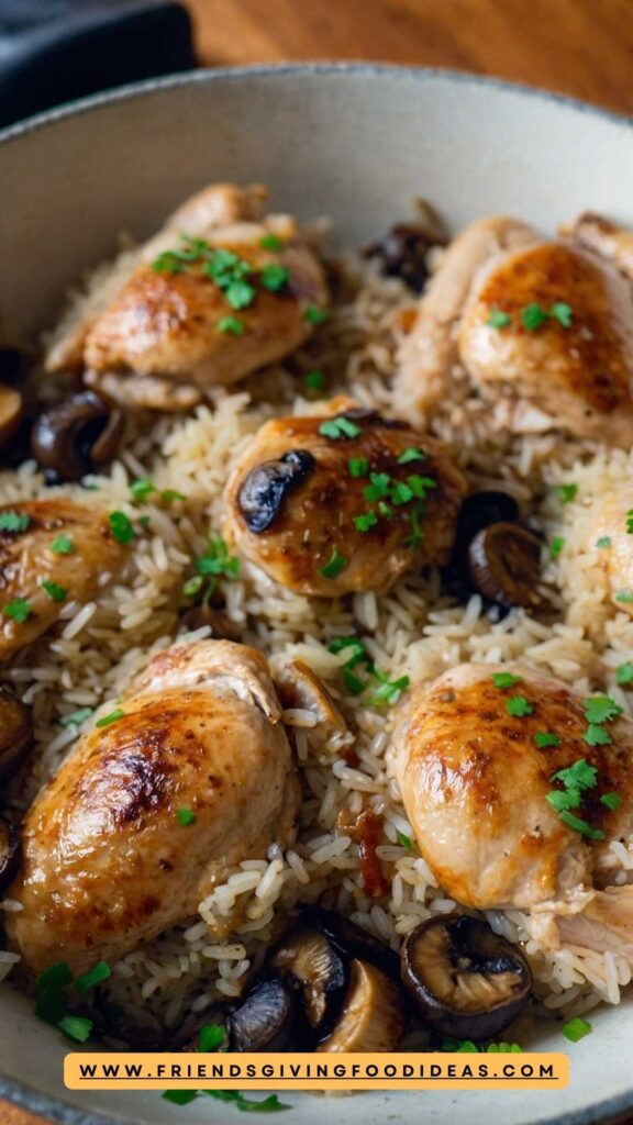 One Pot Chicken and Mushroom Rice Recipe
