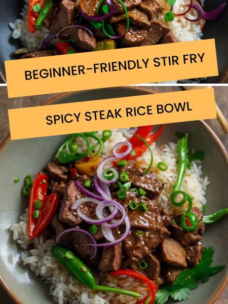 Beginner-Friendly Stir Fry Spicy Steak Rice Bowl
