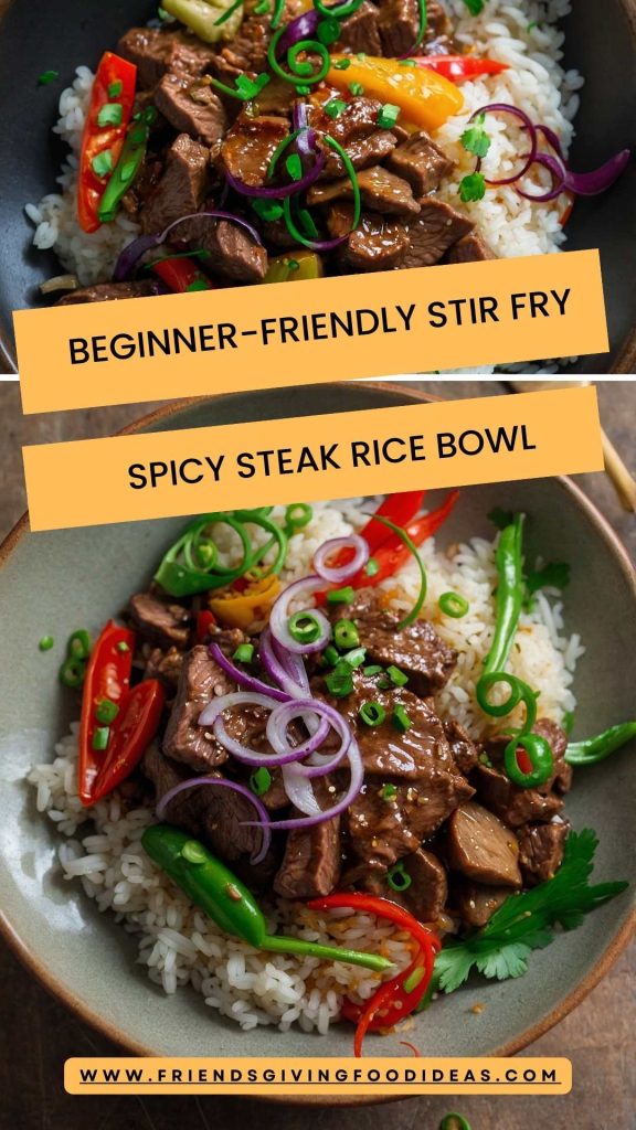 Beginner-Friendly Stir Fry Spicy Steak Rice Bowl