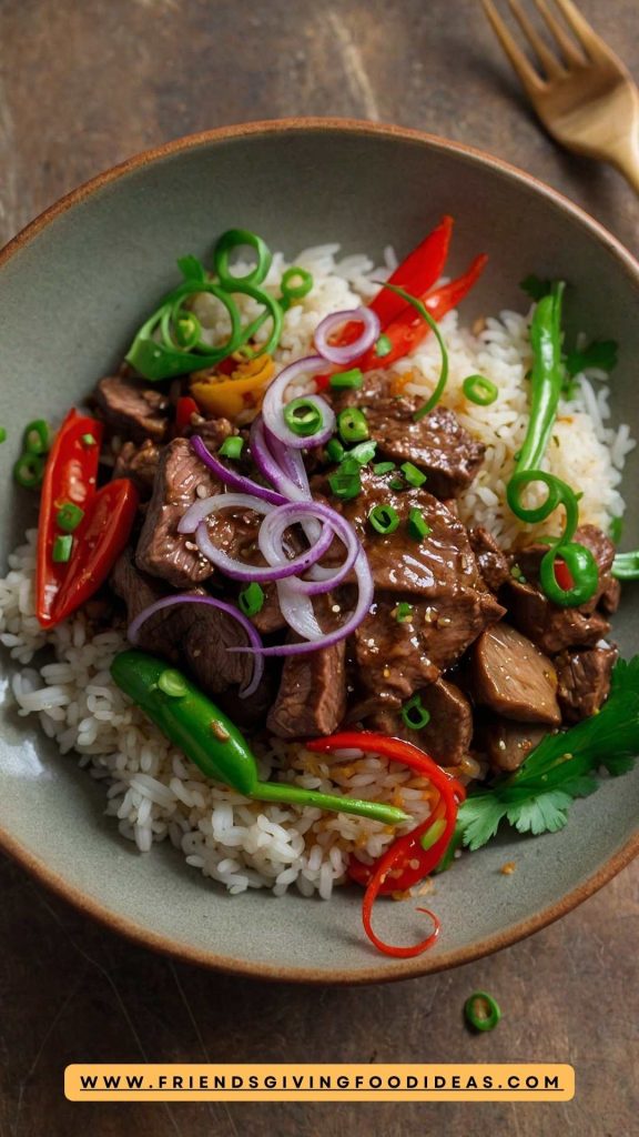 Beginner-Friendly Stir Fry Spicy Steak Rice Bowl  Recipe