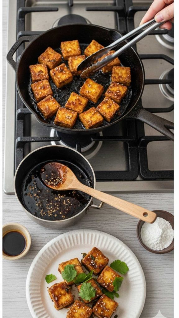 Fried Tofu with Garlic Sauce Recipe