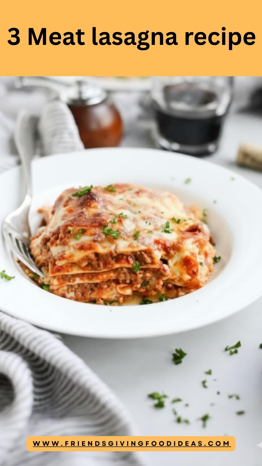 3 Meat Lasagna Recipe