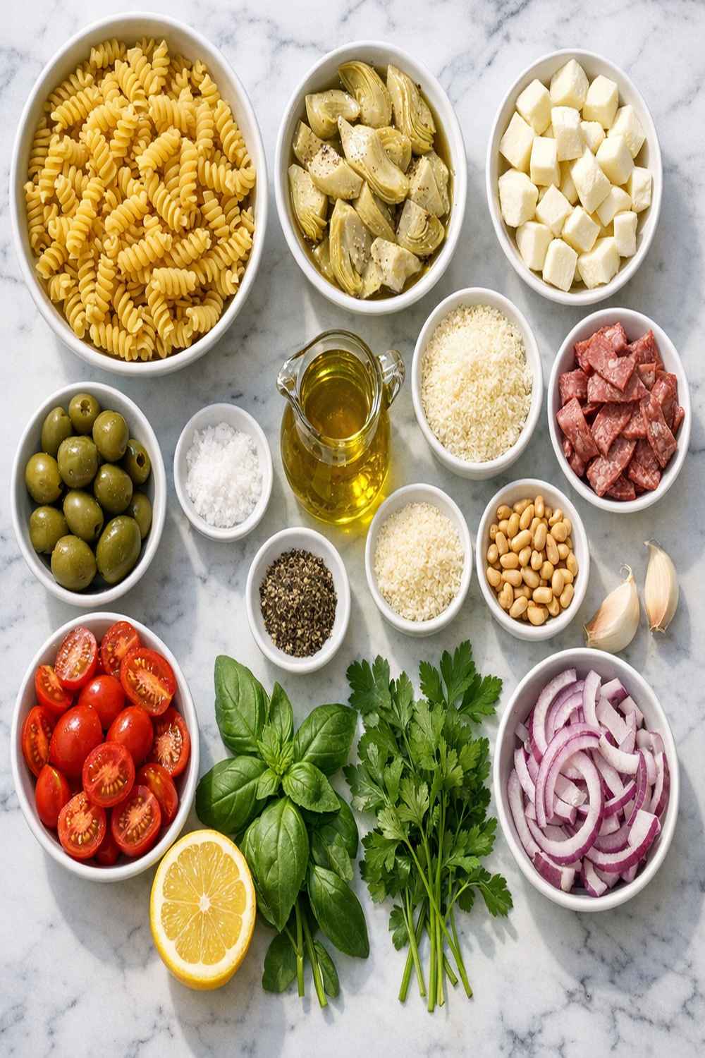 Artichoke Pasta Salad Recipe ingredients