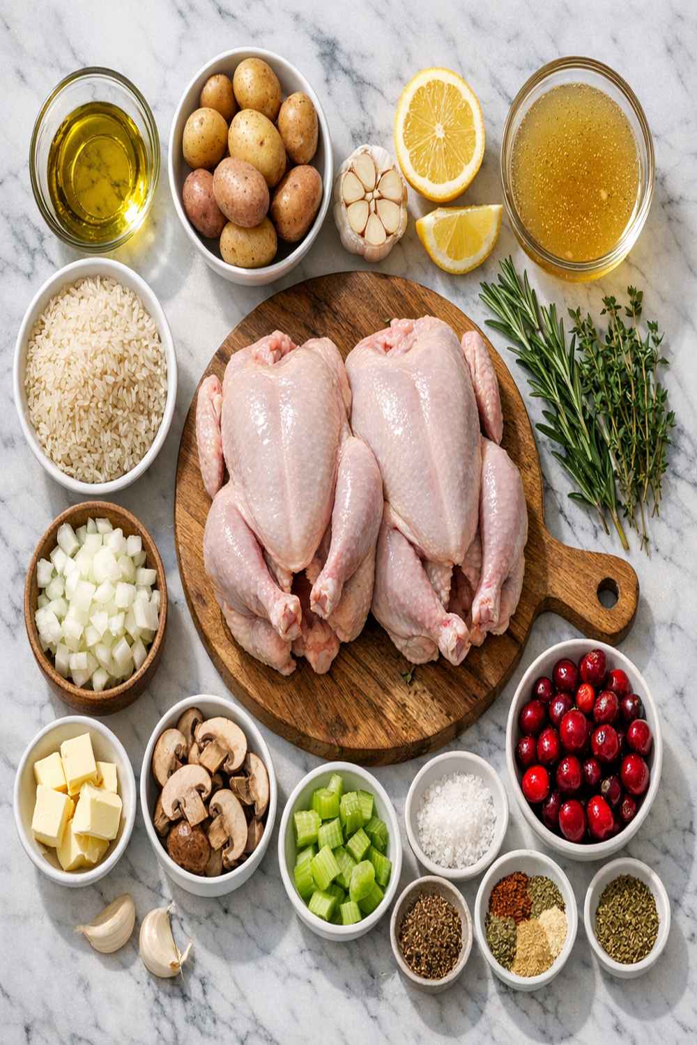 Baked Cornish Hen Recipe ingredients