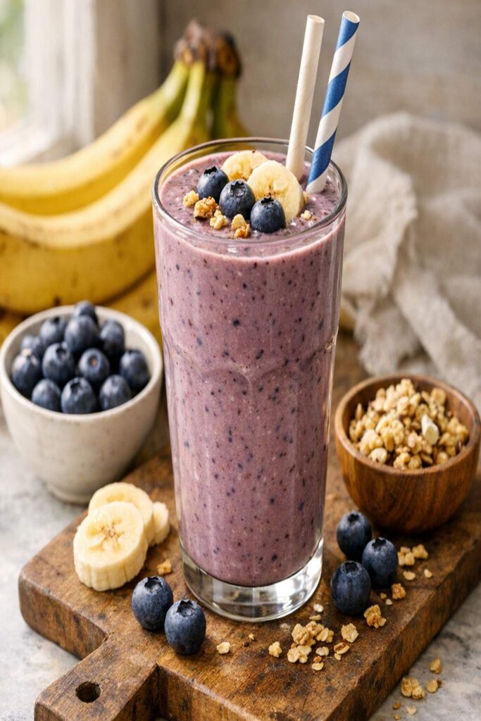 Banana Blueberry Smoothie Easy Recipe