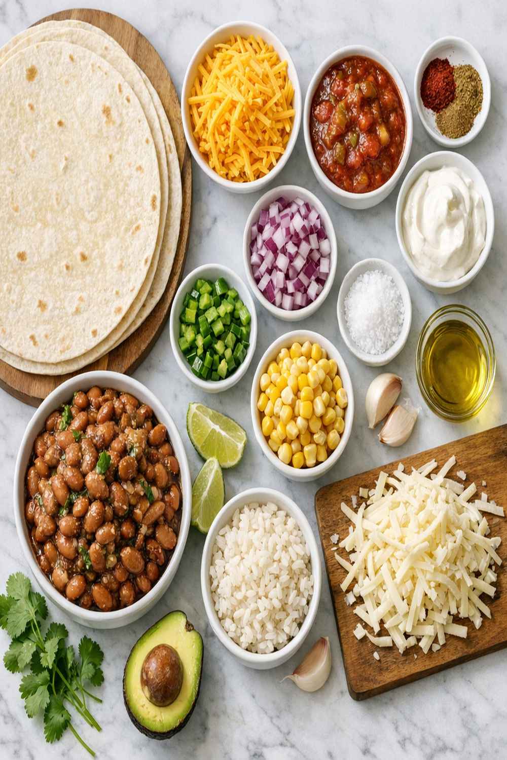 Bean And Cheese Burrito Recipe ingredients