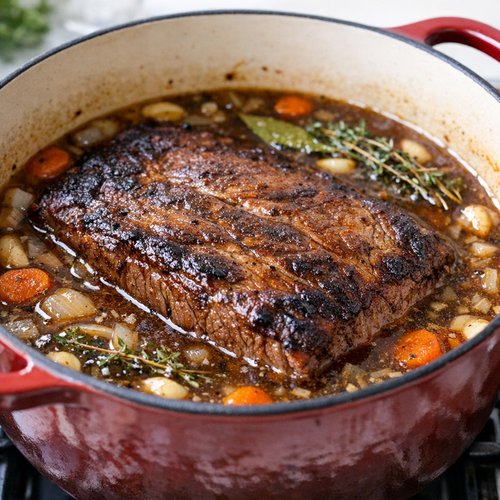Step 6: Return the Brisket and Begin Braising