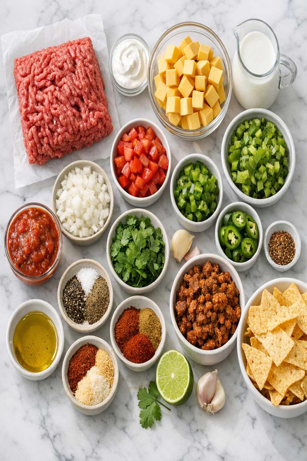 Beef Queso Recipe ingredients