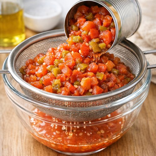 Step 3: Drain and Add the Tomatoes with Green Chiles
