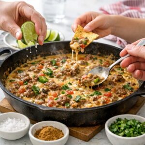 Beef Queso Recipe Kids step 6