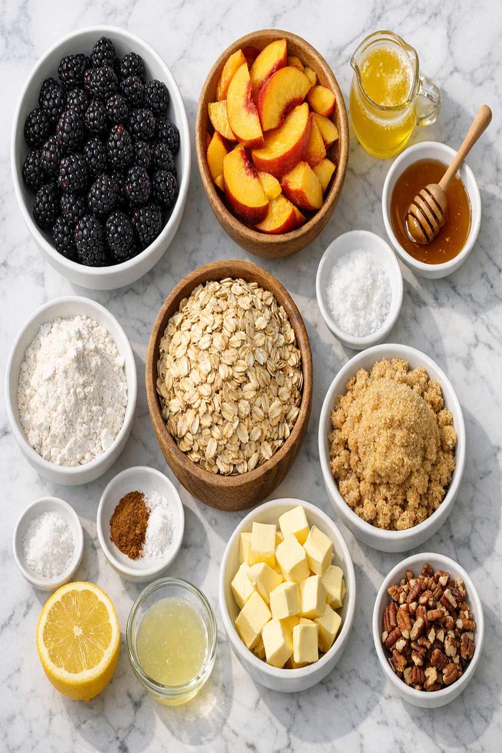 Blackberry Peach Crisp Recipe ingredients