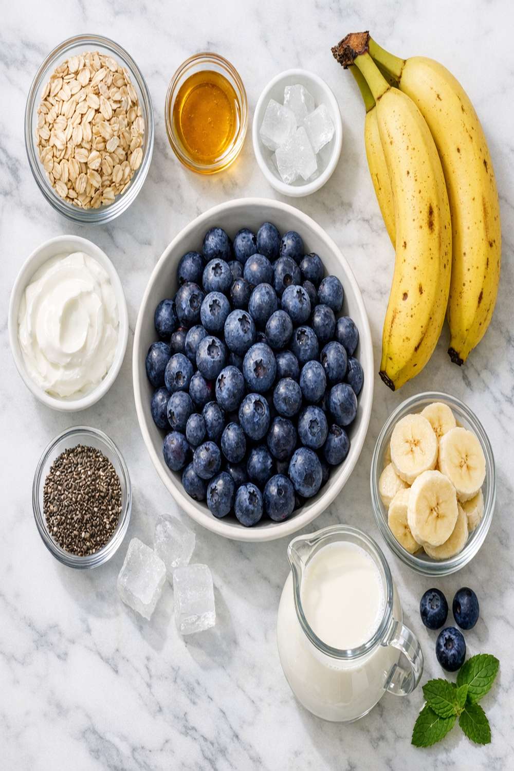 Blueberry Banana Smoothie Recipe ingredients