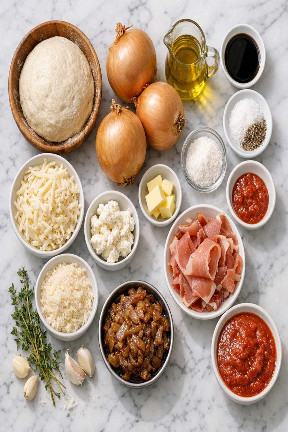 Caramelized Onion Pizza Recipe ingredients