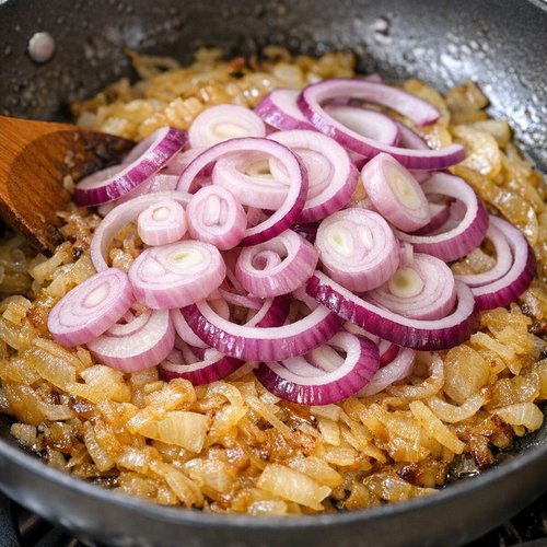 Step 3: Layer in Red Onions and Shallots