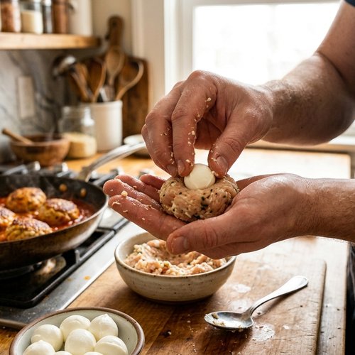 Step 3: Form the Meatballs with Cheese Centers